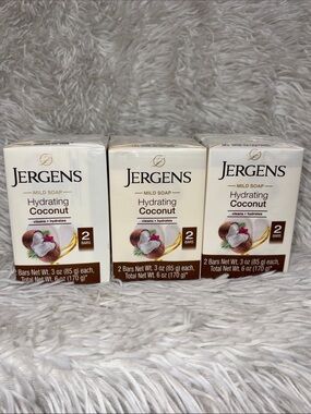 Jergens Hydrating Coconut Bar‎ Soap (3 packs = 6 Bars)